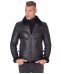 Montone Shearling nero biker uomo collo camicia con fibbia