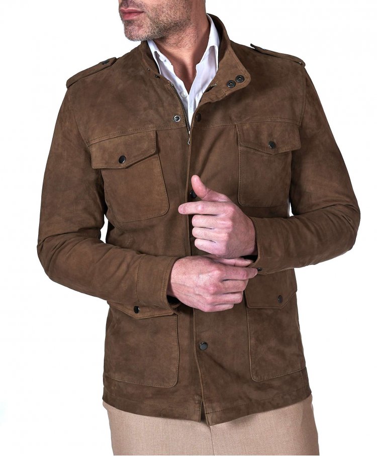 Taupe Sahara-Wildlederjacke...