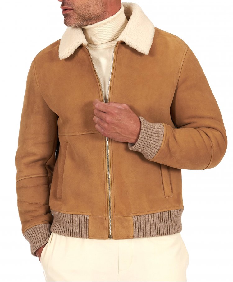 Beige mutton bomberjacke...