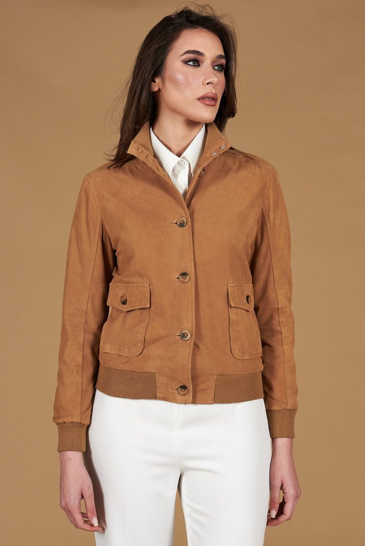 Beige wildlederjacke...