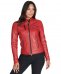 Giacca biker in pelle rossa nappa effetto liscio