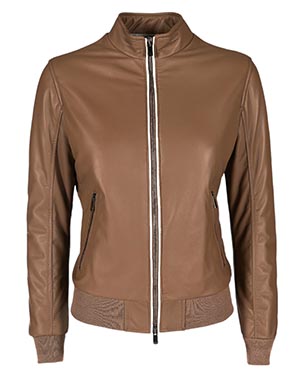 Bomber donna pelle beige