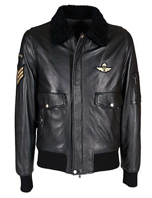 Bomber in pelle nera